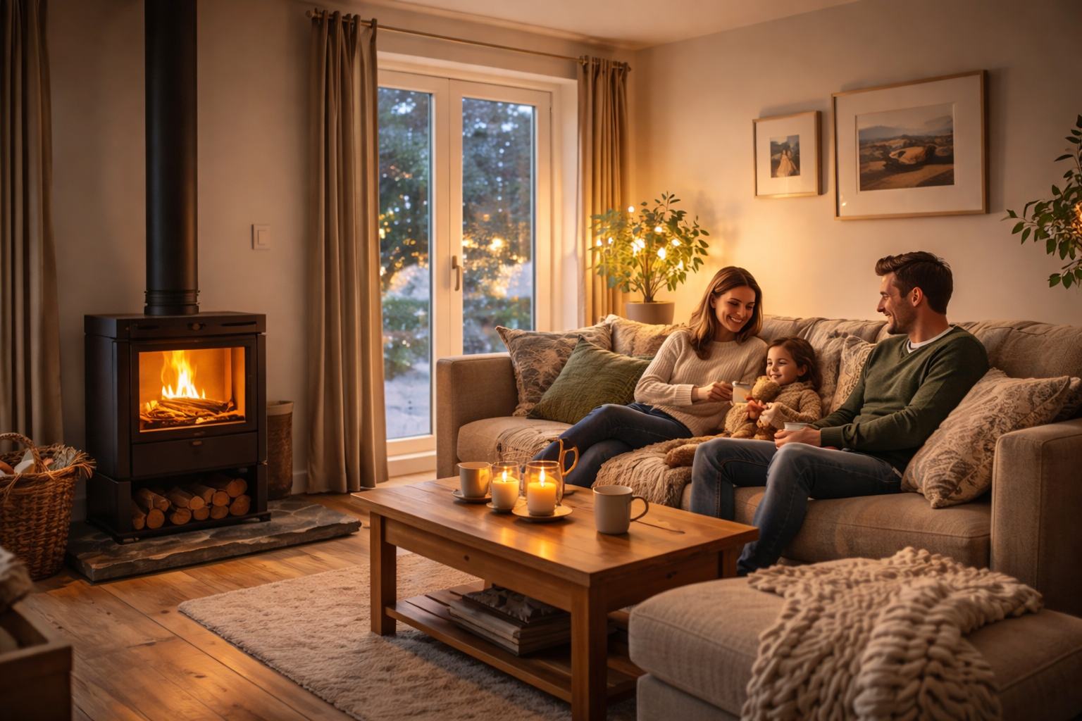 Warm family home interior showing a comfortable living space