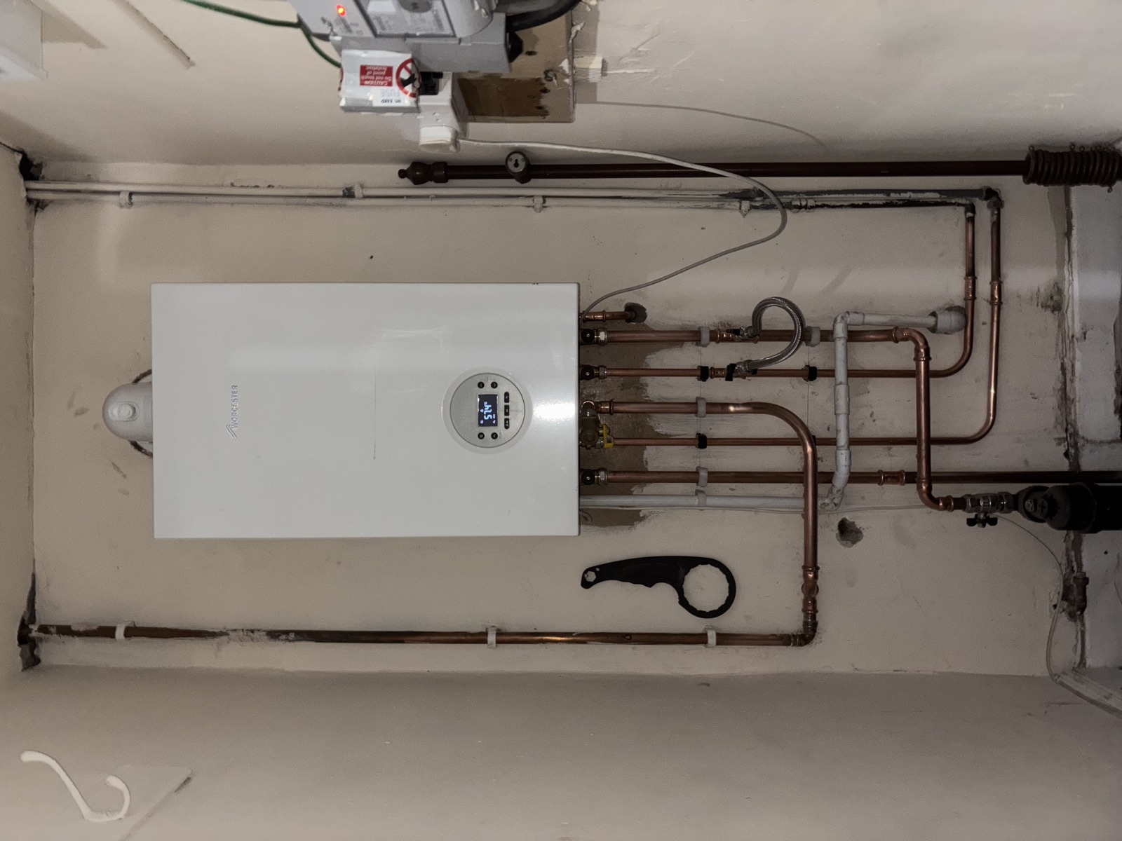 After: new combi boiler fitted on a recent Airdrie replacement